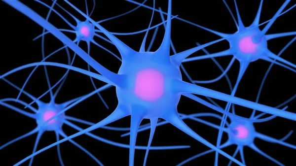 Neuron Background Nerve Cells Neurons Neural Network Background Rendering — ストック写真