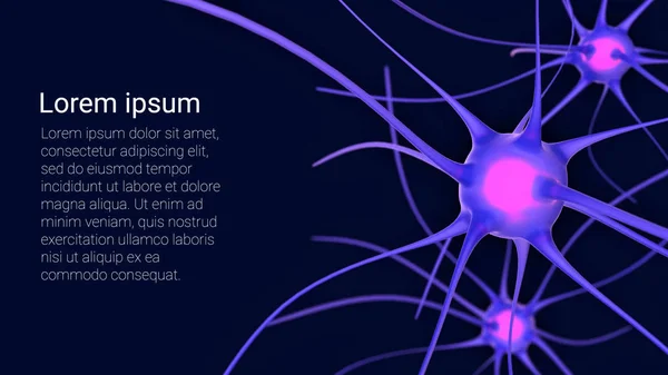 Neuron Background Place Text Nerve Cells Neurons Neural Network Background — Stockfoto