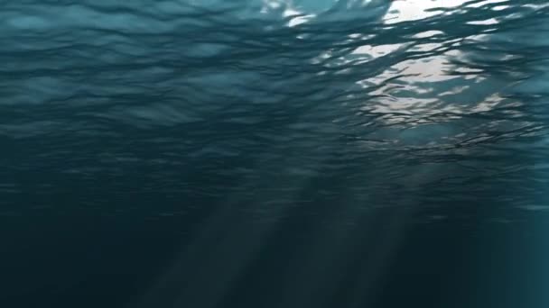Fond sous-marin. Rayons de lumière brillants d'en haut venant à travers les vagues et l'eau bleu clair profonde .