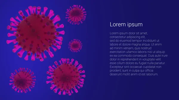 Koronavirus Ilustrace Místem Pro Text Virus Obrázek Pro Prezentaci Vykreslování — Stock fotografie