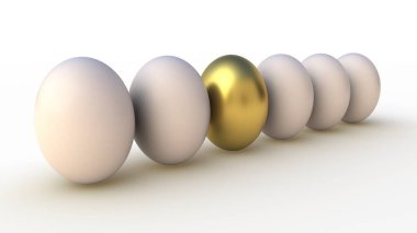 Diğerleri arasında altın yumurta. 3 Boyutlu Hazırlama.