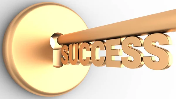 Key Success Keyhole Isolated White Rendering — Stock Photo, Image