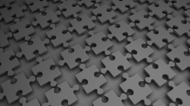 Soyut yapboz parçaları arka plan. 3 boyutlu canlandırma. Bağlantı konsepti.