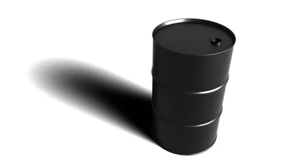 Ein Schwarzes Ölfass Isoliert Auf Weiß Rendering — Stockfoto