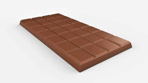 Milk Chocolate Bar Isolated White Background Rendering — Stock Photo, Image