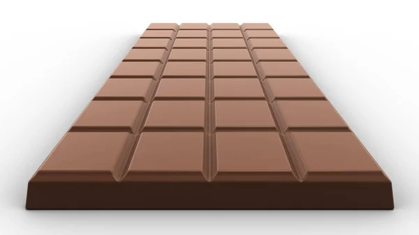 Milk Chocolate Bar Isolated White Background Rendering — Stock Photo, Image