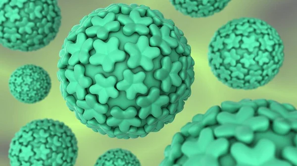 Людські Клітини Папіломавірусу Hpv Концептуальний Приклад Рендеринг — стокове фото