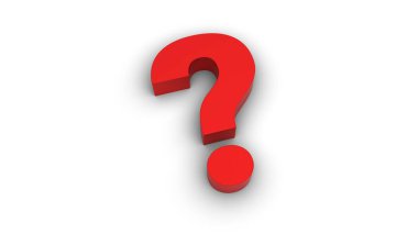 Soru işareti beyaz arkaplanda izole edildi. 3 Boyutlu Hazırlama.