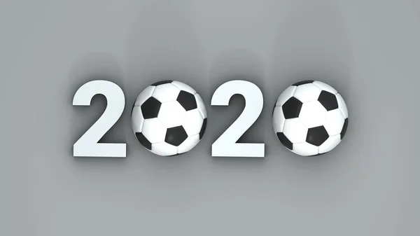 2020 Futebol Ilustração Futebol Renderização — Fotografia de Stock