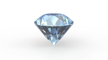 Elmas beyaz arka planda izole edilmiş. 3 Boyutlu Hazırlama.