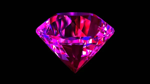 Diamond under neon lights. 3D-rendering.