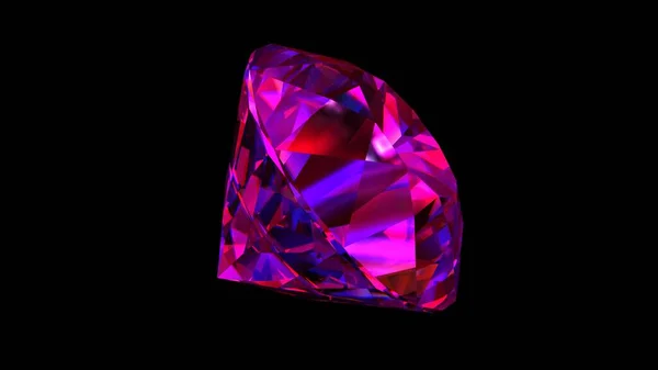 Diamante Bajo Luces Neón Representación — Foto de Stock