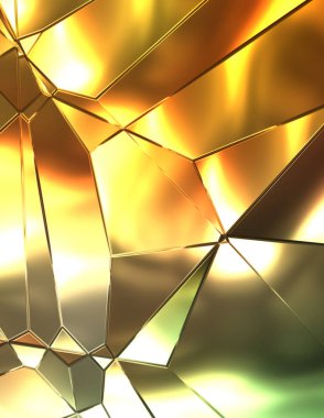 Soyut arkaplan. Lüks Metal Paneller Geometrik Desen. Cazibe Moda Arkaplanı. 3 boyutlu illüstrasyon. Yansıtıcı ve parlak, lüks duvar kağıdı. Parlak, renkli ve canlı doku duvarı.