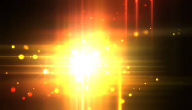 Canlı ve canlı ışık parlamalarının serin arkaplanı. Renkli parlak ışıklar patlama efektiyle görüntülenir. Parlak renkli arkaplan.