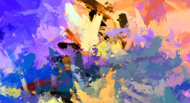 Taranmış Boyalı Soyut Arkaplan. Fırça darbesi ile boyanmış. Sanatsal canlılık ve renkli duvar kağıdı