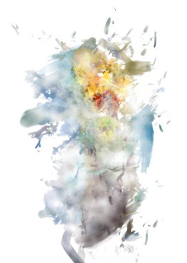 Taranmış Boyalı Soyut Arkaplan. Fırça darbesi ile boyanmış. Sanatsal canlılık ve renkli duvar kağıdı