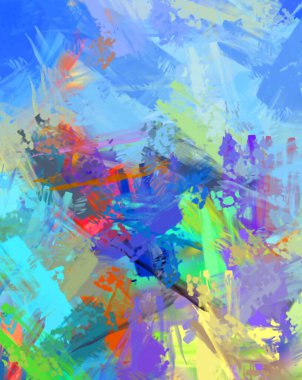 Taranmış Boyalı Soyut Arkaplan. Fırça darbesi ile boyanmış. Sanatsal canlılık ve renkli duvar kağıdı