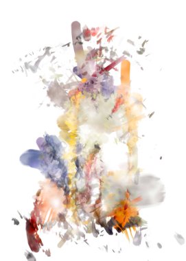 Taranmış Boyalı Soyut Arkaplan. Fırça darbesi ile boyanmış. Sanatsal canlılık ve renkli duvar kağıdı