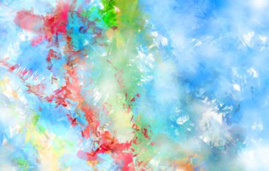 Taranmış Boyalı Soyut Arkaplan. Fırça darbesi ile boyanmış. Sanatsal canlılık ve renkli duvar kağıdı