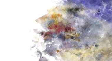 Taranmış Boyalı Soyut Arkaplan. Fırça darbesi ile boyanmış. Sanatsal canlılık ve renkli duvar kağıdı