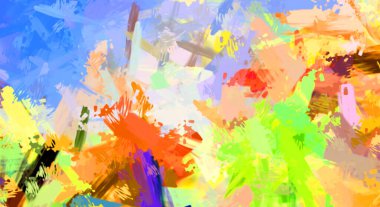 Taranmış Boyalı Soyut Arkaplan. Fırça darbesi ile boyanmış. Sanatsal canlılık ve renkli duvar kağıdı