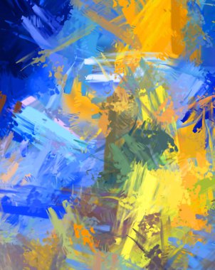 Taranmış Boyalı Soyut Arkaplan. Fırça darbesi ile boyanmış. Sanatsal canlılık ve renkli duvar kağıdı