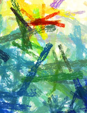 Taranmış Boyalı Soyut Arkaplan. Fırça darbesi ile boyanmış. Sanatsal canlılık ve renkli duvar kağıdı