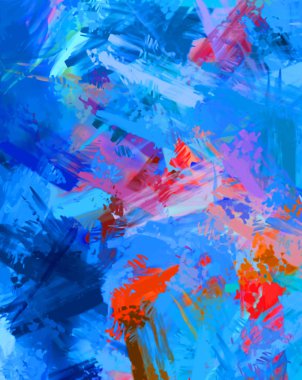 Taranmış Boyalı Soyut Arkaplan. Fırça darbesi ile boyanmış. Sanatsal canlılık ve renkli duvar kağıdı