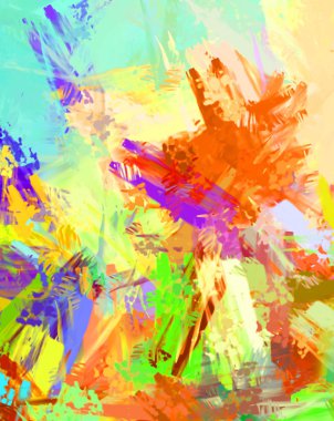 Taranmış Boyalı Soyut Arkaplan. Fırça darbesi ile boyanmış. Sanatsal canlılık ve renkli duvar kağıdı