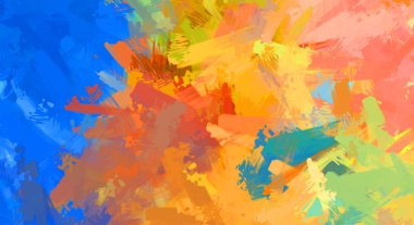 Taranmış Boyalı Soyut Arkaplan. Fırça darbesi ile boyanmış. Sanatsal canlılık ve renkli duvar kağıdı