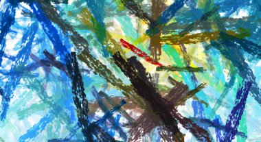 Taranmış Boyalı Soyut Arkaplan. Fırça darbesi ile boyanmış. Sanatsal canlılık ve renkli duvar kağıdı