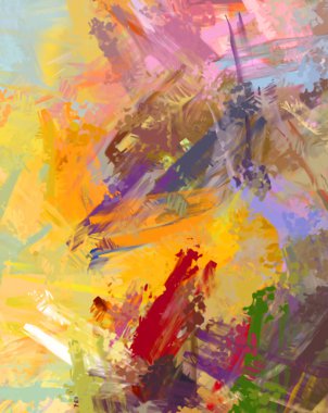 Taranmış Boyalı Soyut Arkaplan. Fırça darbesi ile boyanmış. Sanatsal canlılık ve renkli duvar kağıdı