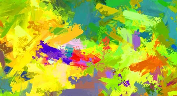 Geborsteld Geschilderde Abstracte Achtergrond Penseel Gestreeld Schilderen Artistieke Levendige Kleurrijke — Stockfoto