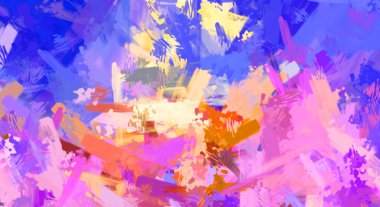 Taranmış Boyalı Soyut Arkaplan. Fırça darbesi ile boyanmış. Sanatsal canlılık ve renkli duvar kağıdı