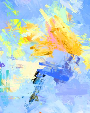 Taranmış Boyalı Soyut Arkaplan. Fırça darbesi ile boyanmış. Sanatsal canlılık ve renkli duvar kağıdı