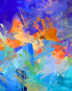 Taranmış Boyalı Soyut Arkaplan. Fırça darbesi ile boyanmış. Sanatsal canlılık ve renkli duvar kağıdı