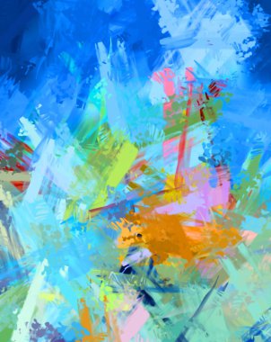 Taranmış Boyalı Soyut Arkaplan. Fırça darbesi ile boyanmış. Sanatsal canlılık ve renkli duvar kağıdı