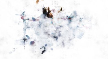 Modern sanat. Renkli çağdaş sanat eserleri. Renkli boya darbeleri. Soyut arkaplanda fırça darbeleri. fırça boyası.