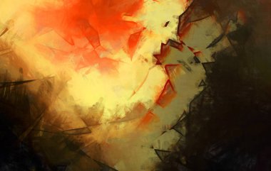 Modern sanat. Renkli çağdaş sanat eserleri. Renkli boya darbeleri. Soyut arkaplanda fırça darbeleri. fırça boyası.