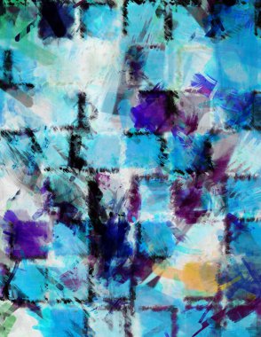 Modern sanat. Renkli çağdaş sanat eserleri. Renkli boya darbeleri. Soyut arkaplanda fırça darbeleri. fırça boyası.