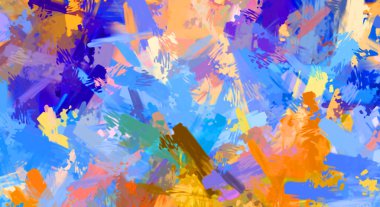 Taranmış Boyalı Soyut Arkaplan. Fırça darbesi ile boyanmış. Sanatsal canlılık ve renkli duvar kağıdı