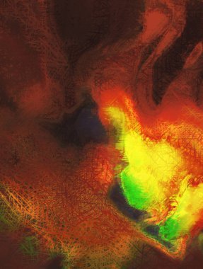 Modern sanat. Renkli çağdaş sanat eserleri. Renkli boya darbeleri. Soyut arkaplanda fırça darbeleri. fırça boyası.