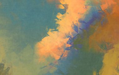 Modern sanat. Renkli çağdaş sanat eserleri. Renkli boya darbeleri. Soyut arkaplanda fırça darbeleri. fırça boyası.