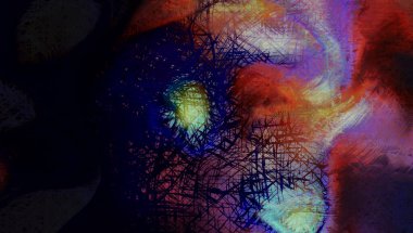 Modern sanat. Renkli çağdaş sanat eserleri. Renkli boya darbeleri. Soyut arkaplanda fırça darbeleri. fırça boyası.