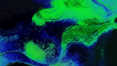 Modern sanat. Renkli çağdaş sanat eserleri. Renkli boya darbeleri. Soyut arkaplanda fırça darbeleri. fırça boyası.