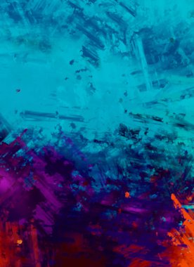 Taranmış Boyalı Soyut Arkaplan. Fırça darbesi ile boyanmış. Sanatsal canlılık ve renkli duvar kağıdı.