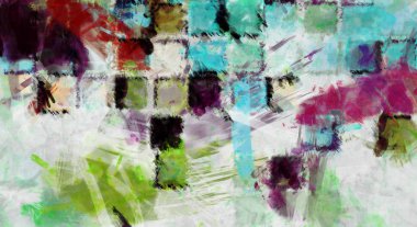 Modern sanat. Renkli çağdaş sanat eserleri. Renkli boya darbeleri. Soyut arkaplanda fırça darbeleri. fırça boyası.