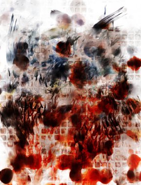 Modern sanat. Renkli çağdaş sanat eserleri. Renkli boya darbeleri. Soyut arkaplanda fırça darbeleri. fırça boyası.