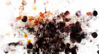 Modern sanat. Renkli çağdaş sanat eserleri. Renkli boya darbeleri. Soyut arkaplanda fırça darbeleri. fırça boyası.