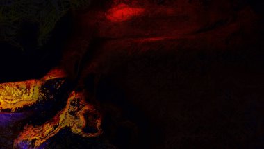 Modern sanat. Renkli çağdaş sanat eserleri. Renkli boya darbeleri. Soyut arkaplanda fırça darbeleri. fırça boyası.